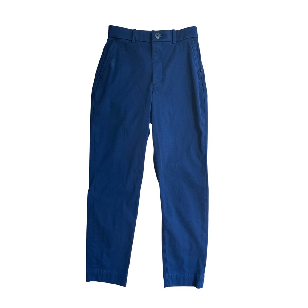 Spanx Womens XS Navy Blue High Waisted Twill Ankle Pants Chino Trousers